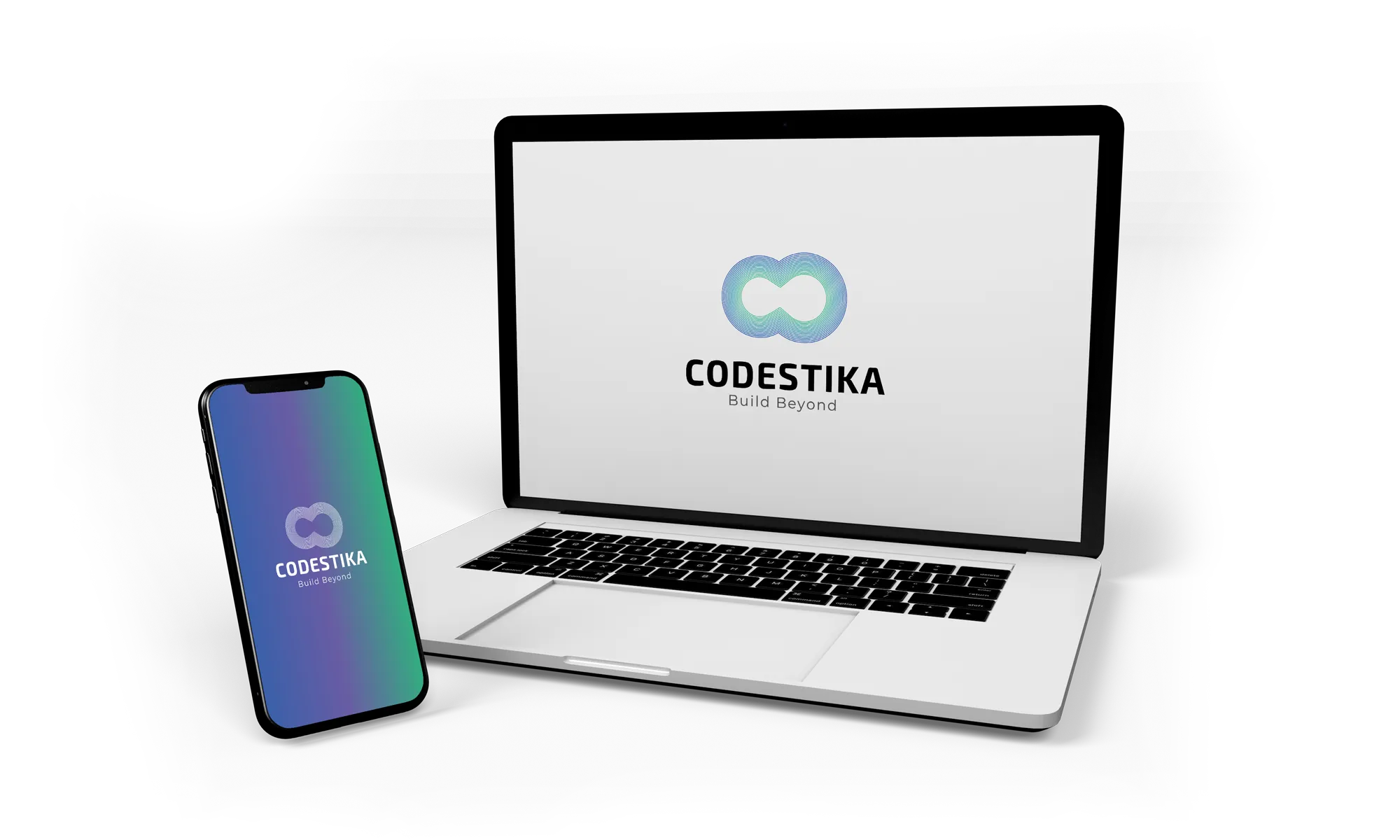 Laptop and phone displaying the Codestika product